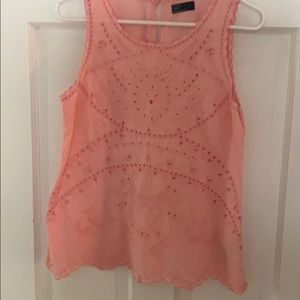 Gap pink eyelet sleeveless top size M